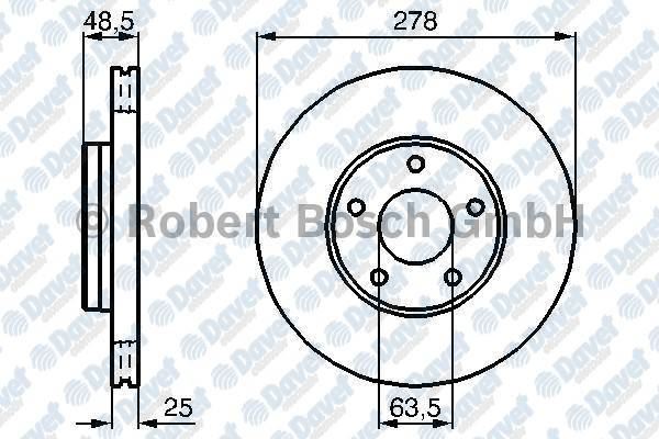 BOSCH 0986479173 Fren Diski On Havali 278mm Focus Ii 1.4 1.6 2.0 Cmax 1.6 1.8 2.0 S40 Ii C70 Ii C30 2003->